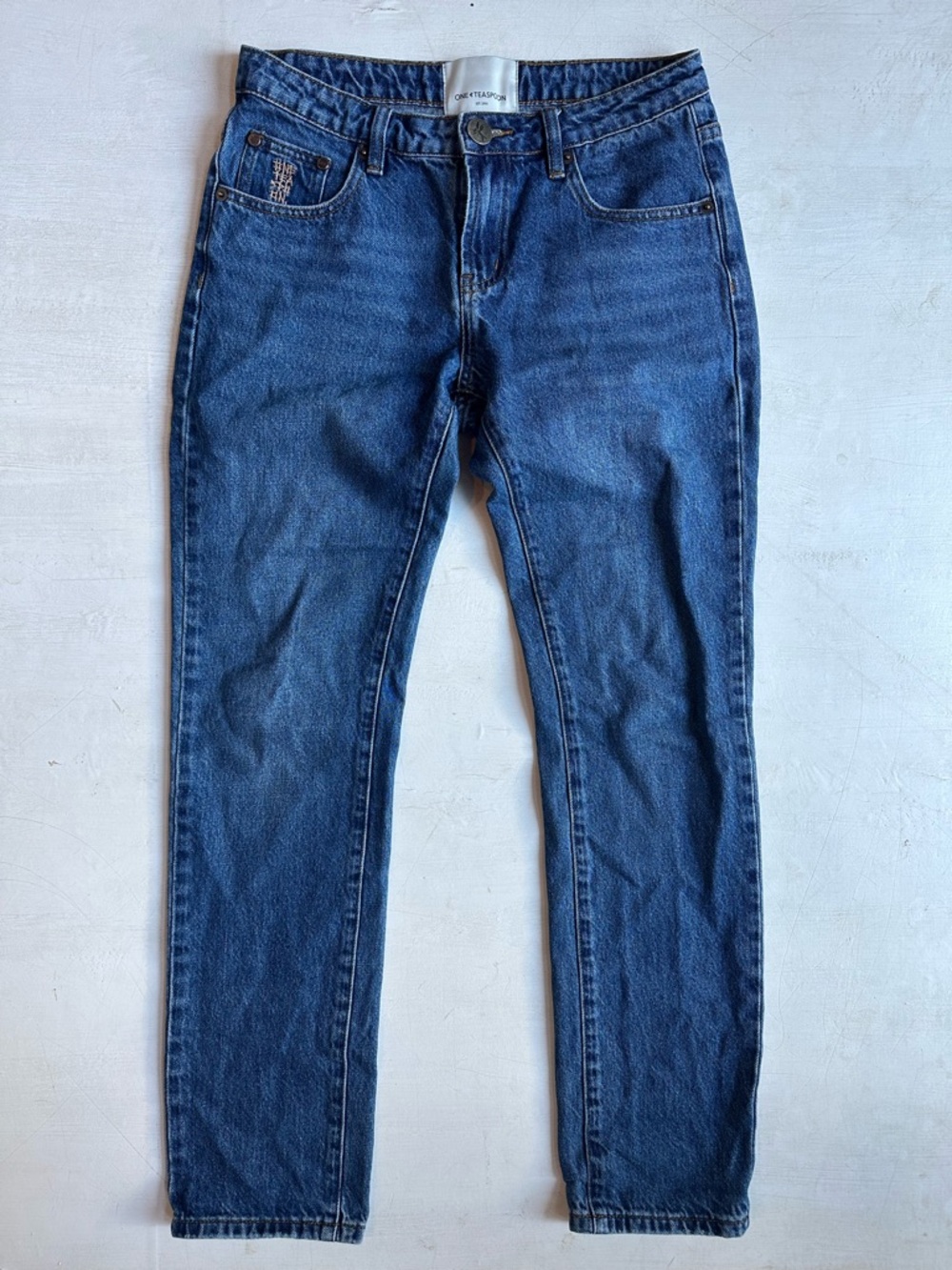 One Teaspoon Truckers Mid Rise Straight Leg Jeans